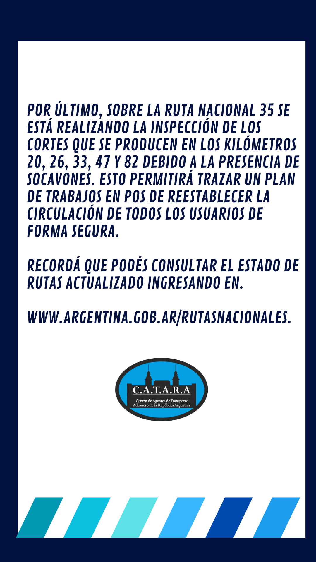 ACTUALIZACION DE CONDICIONES DE RUTAS.