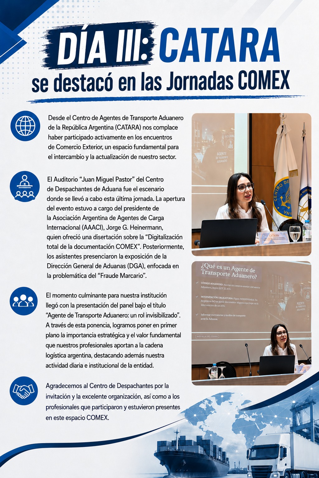 📌 DÍA III: CATARA  se destacó en las Jornadas COMEX