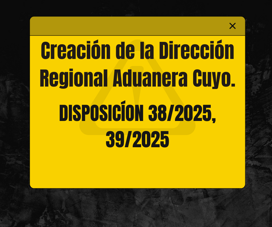 Creación de la Dirección Regional Aduanera Cuyo.