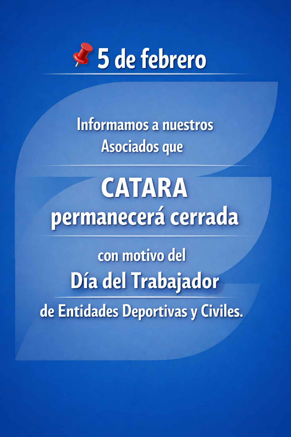 CATARA permanecerá cerrada el 5 de febrero