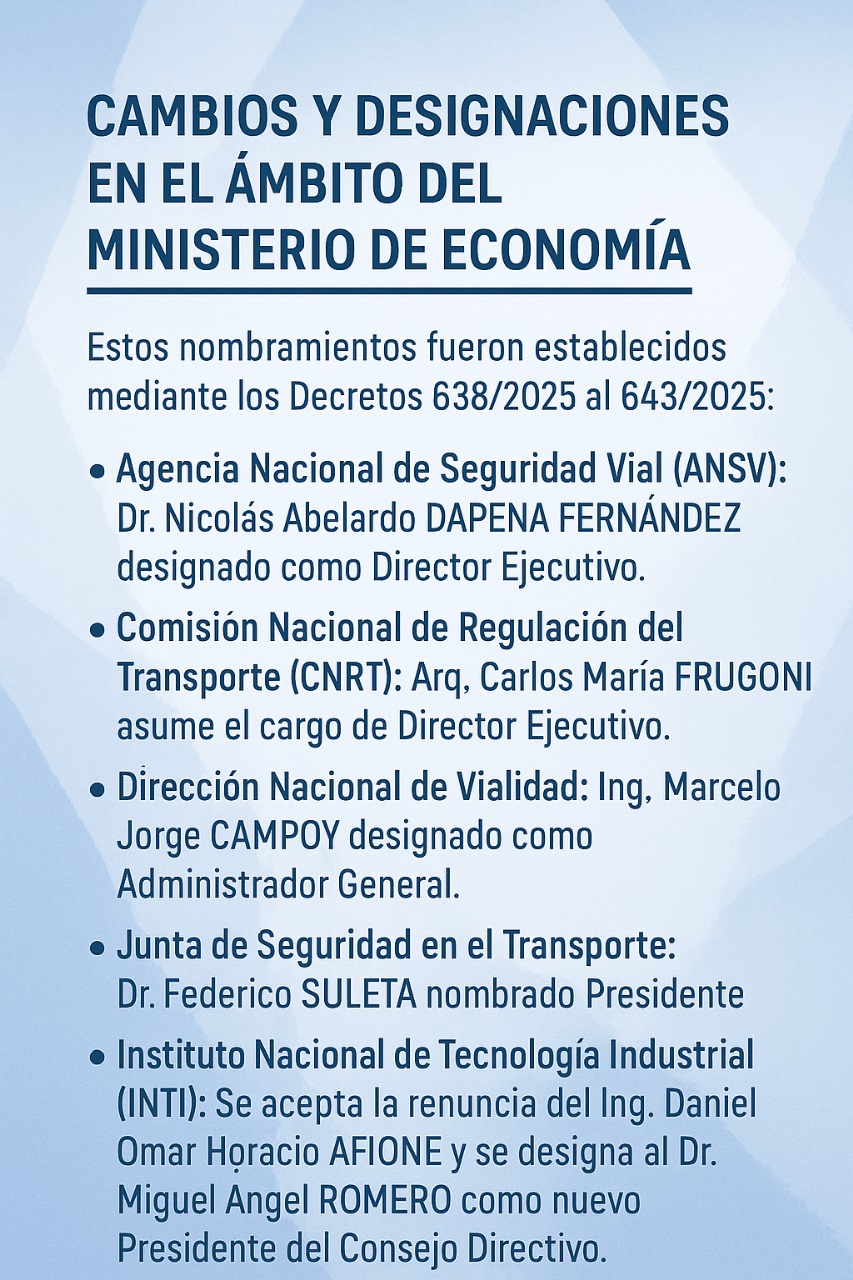 📢Cambios y designaciones en el ámbito del Ministerio de Econom❗️