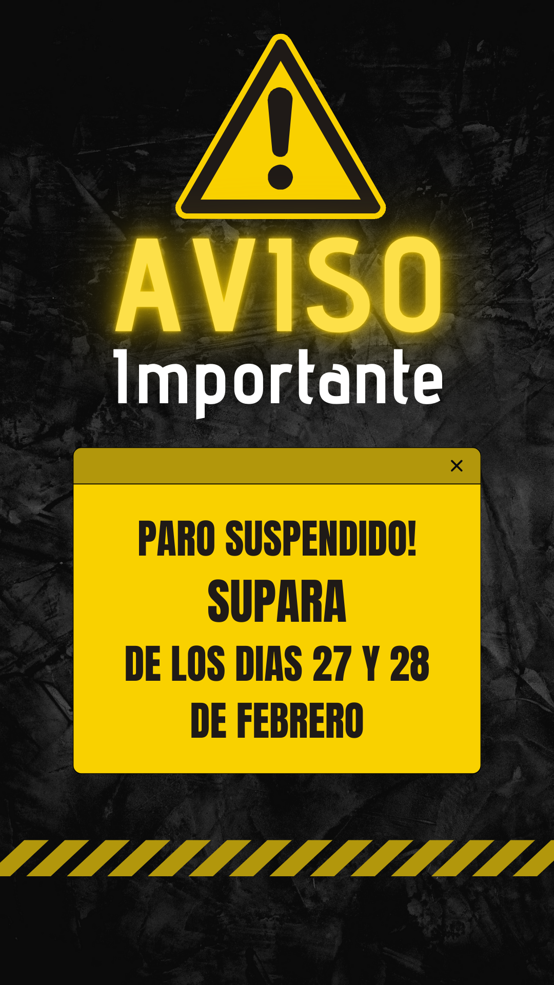 SUPARA: Paro suspendido