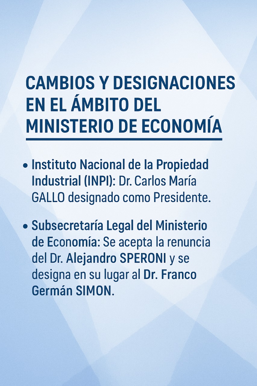 📢Cambios y designaciones en el ámbito del Ministerio de Econom❗️