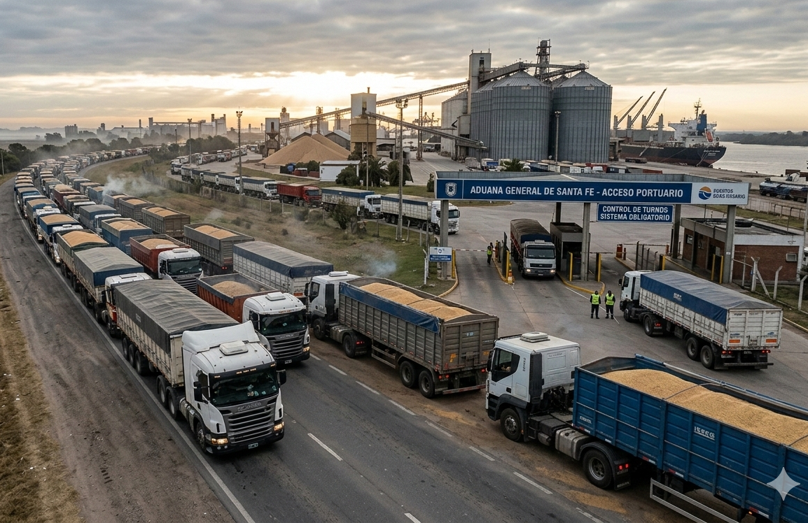 Santa Fe implementa el nuevo esquema obligatorio de turnos para el acceso a terminales portuarias