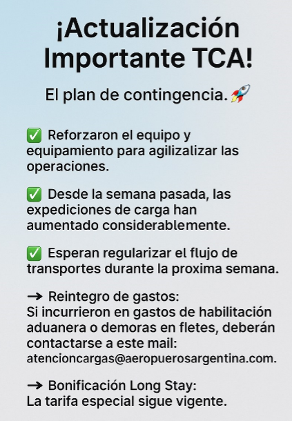 Actualización sobre la normalización de las operaciones- TCA.
